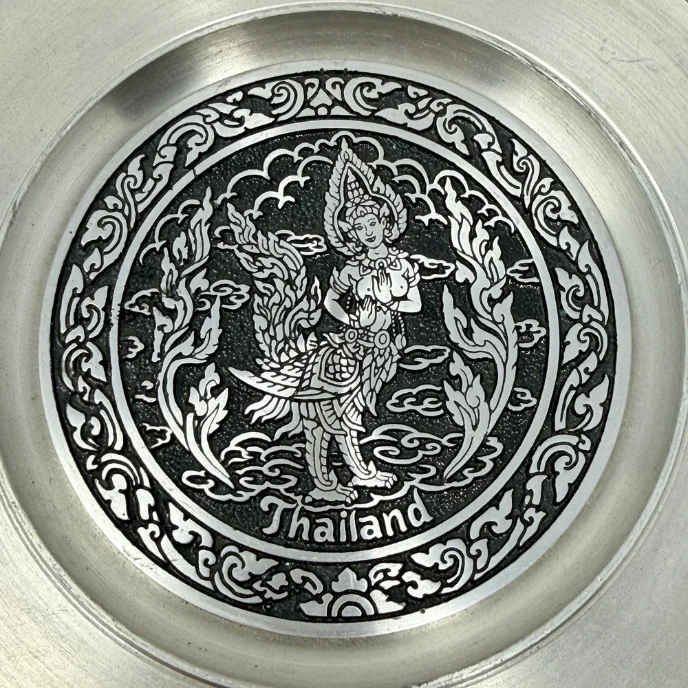 P.V. Pewter Thai Dancer Decorative Plate Thailand 97% Tin 6.5 In